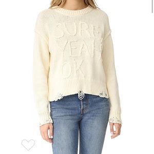 COPY - Wildfox Sure Yeah OK knit sweater in cream